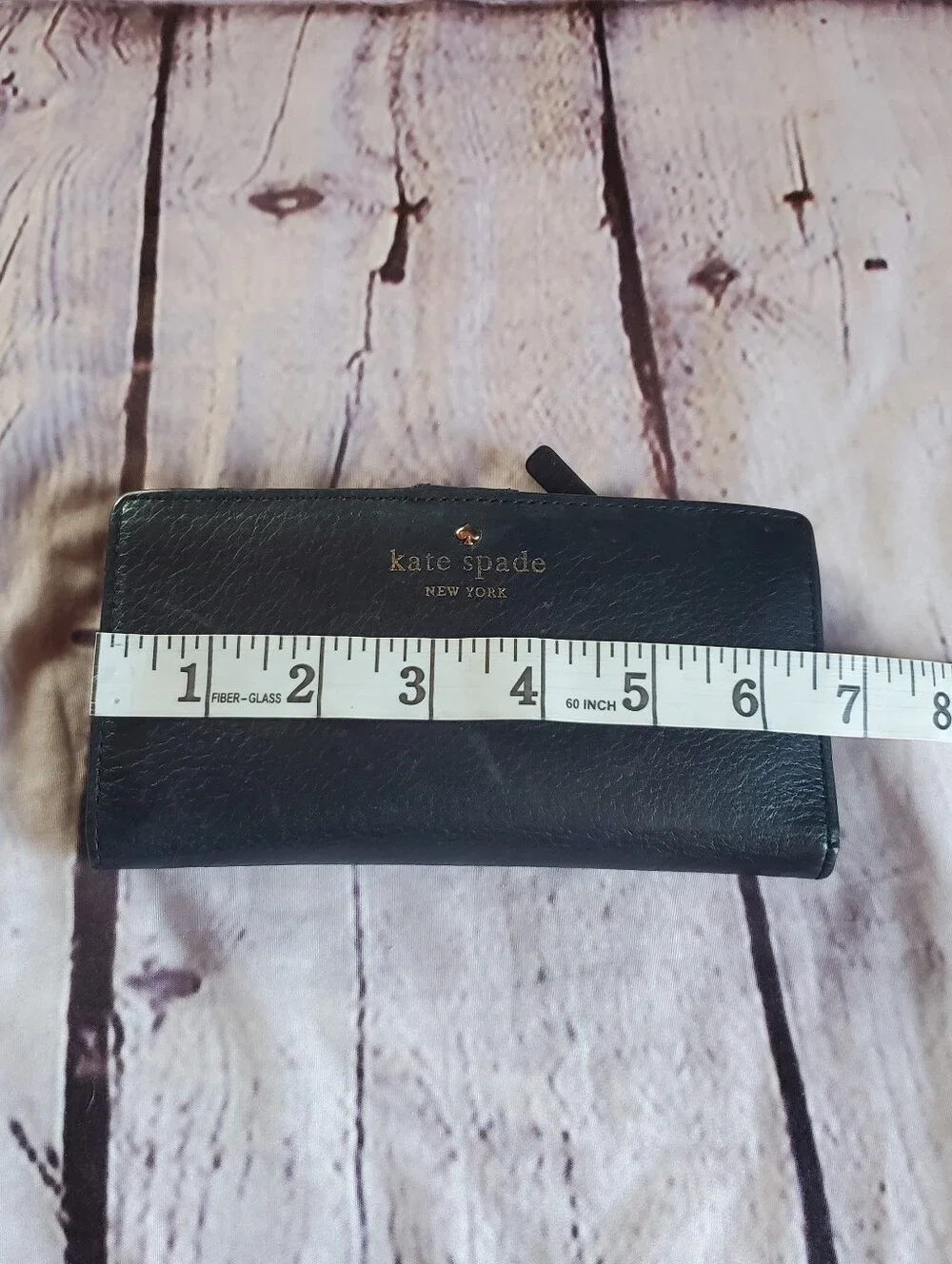 Kate Spade Slim Bailey Black Pebbled Leather Wallet Bifold Credit Checkbook